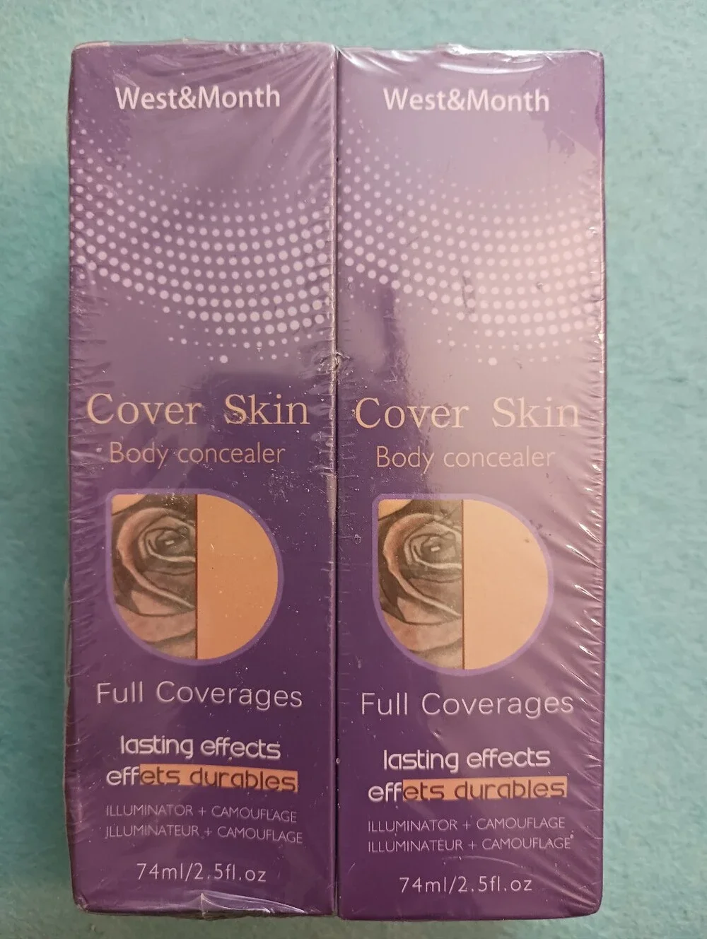 x2 West & M Beauty Cover Skin Body Concealer Make-up Med. Fair , Water Resistant